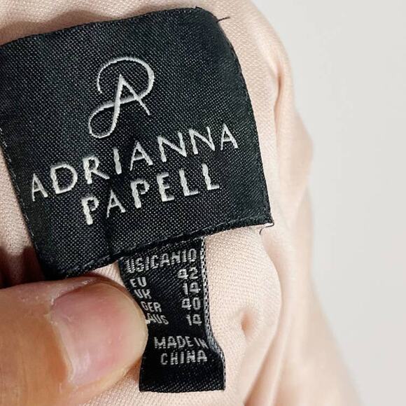 Adrianna Papell US Size 10 Light Pink One Shoulder Tiered Ruffle Cocktail Dress - Picture 9 of 12